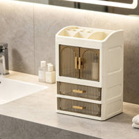 Cosmetic Storage Cabinet Large Capacity Desktop Vanity Organizer Space-Saving Makeup Cabinet with Drawers for Dressing Table, Washroom Counter