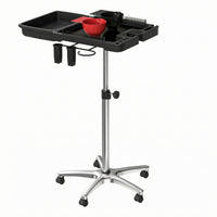 Rolling Salon Tray Cart Bowl Slots Height Adjustable Trolley Top Professional Storage for Stylists