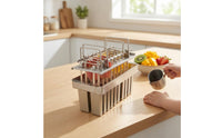 Welded 20-Slot Ice Frozen Treat Mold Matching Lid Stainless Steel Ice Frozen Treat Mold Silvery Finish Freezer Tool Food-Grade