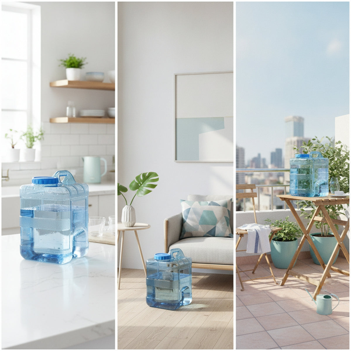 Square Water Bucket Transparent Water Storage Bucket Thickened Container for Kitchen, Tea Service
