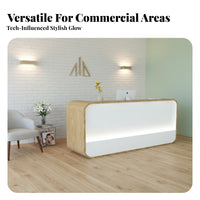 Minimalist Design Small Shop Front Desk Baking Paint Finish Commercial Checkout Counter Modern Front Desk with Storage for Receptionists, Salon Personnel, Business Owners, Clothing Boutique, Retail Shop, Clinics, Offices