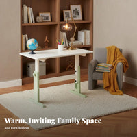 Solid Wood Height-Adjustable kids' Desk Grows with Child children's Furniture Ergonomic Writing Table Rounded Corners for Students, Teenagers, Toddlers, Bedroom, Study Room, Home, Playroom