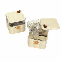 Rotating Layers Duck-Shaped Organizer Multi-Tier Storage Jewelry Box Compartmentalized Trays Reachory Holder Cute Character Design for Women, Teenagers, Bridesmaids, Dressing Table, Dresser Top, Dorm Room, Daily Use