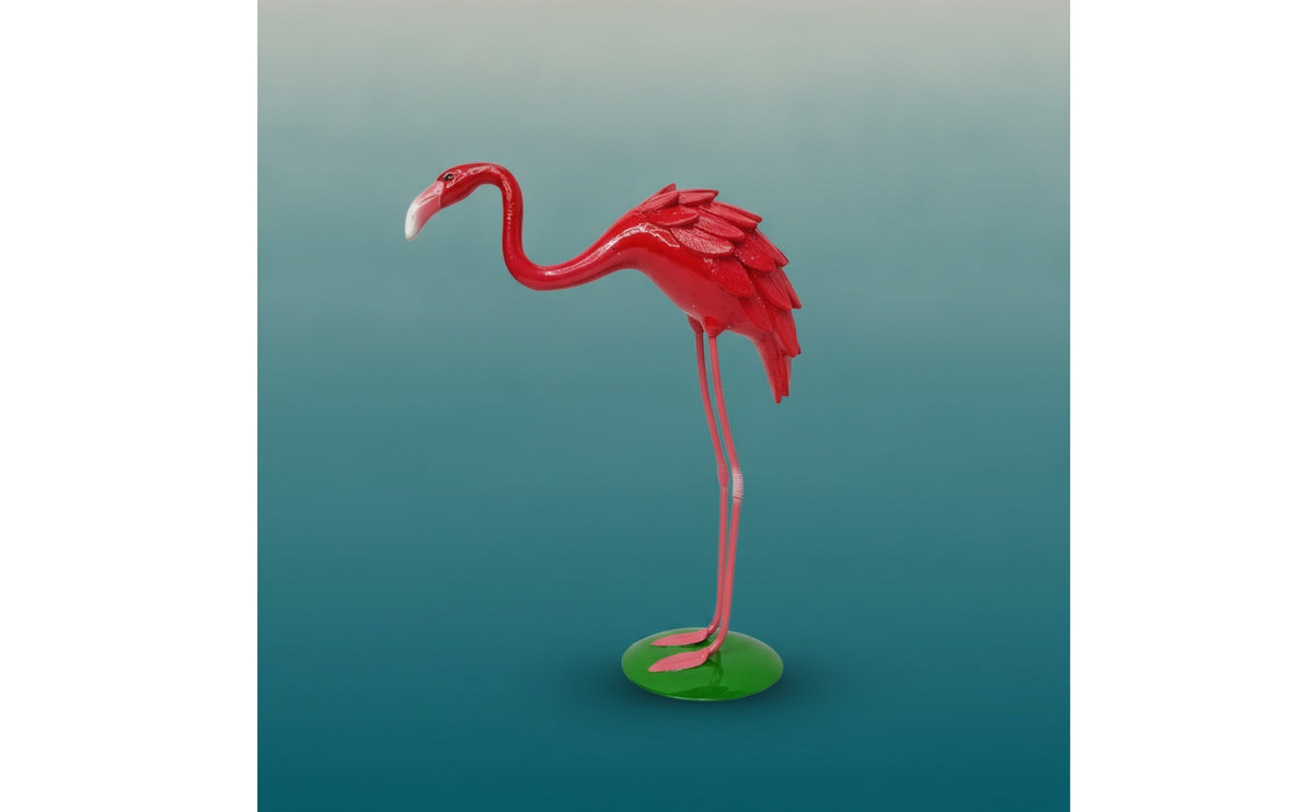 Flamingos Sculpture with Flat Base Standing Flamingos Sculpture Compact Decor for Shelf