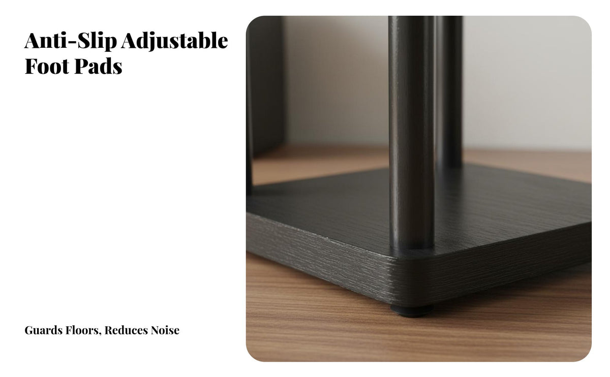 Adjustable Feet Desktop Speaker Stands Minimalist Design Bookshelf Speaker Stand Shock Absorbing Vibration Isolation Stand Heavy Duty for Home Theater Enthusiasts, Audiophiles, Living Room