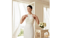 Bridal Pearl Body Chain Layered Pearl Shoulder Chain Beaded Chest Harness Elegant for Performers