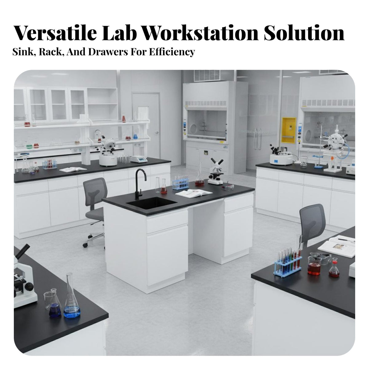 Strong Load-Bearing Capacity Steel Laboratoryoratory Oratory Workbench Stable Structure Resistant Workstation Easy to Clean Science Experiment Table for Researchers, Scientists, Students, Research Center, School, Hospital, Factory