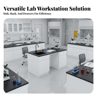 Strong Load-Bearing Capacity Steel Laboratoryoratory Oratory Workbench Stable Structure Resistant Workstation Easy to Clean Science Experiment Table for Researchers, Scientists, Students, Research Center, School, Hospital, Factory