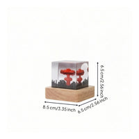 Ambient Volcano Lamp with Wooden Base Decorative Volcano Lamp with Wood Base Transparent Ornament Clear for Workspace