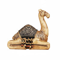 Resin Camel Figurine Southeast Asian Wooden-Style-Look Camel Decor Fine Workmanship for TV Stand, Living Room