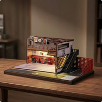 Warehouse Repair Shop Miniature Dark Foundation Miniature Garage Diorama Detailed Finish Freestanding Display Base