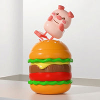 Bouncing Hamburger Toy Novelty Burger Toy with Character Cute Play Food Mini for Playtime