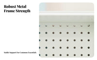Space-Saving Rail-Mounted Pegboard System Customizable Layout Organizer Rack adaptable Use Household Storage Modern aesthetic for DIY aficionados, Homeowners, Students, Study Room, Home Office, Bedroom, Kitchen