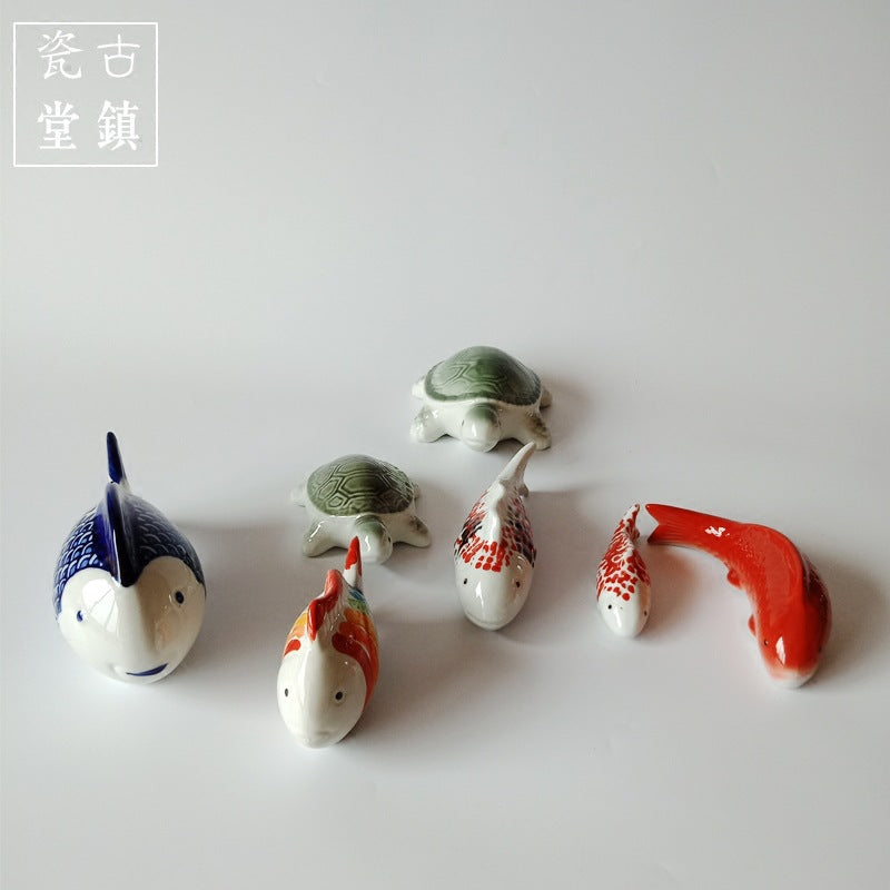 Jingdezhen Ceramic Floating Fish for Aquariums and Home Decor