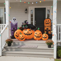 Cat on Pumpkin Inflatable Waterproof Inflatable Pumpkin and Cat for Homeowners, Yard, Lawn