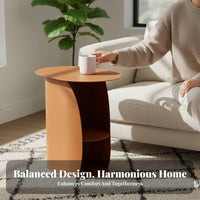 Minimalist aesthetic C-Shaped Side Table Space-Saving Nightstand Multi-Functional Household Furniture Storage Shelf for Apartment Dwellers, Homeowners, Remote Workers, Living Room, Bedroom, Small Spaces, Home Office