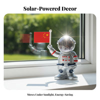 Space Themed Solar Powered Astronaut Figurine Swinging Arm Astronaut Dashboard Decoration Cute and Funny for Collectors, Desktop, Study Desk