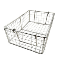 Corrosion-Resistant Stainless Steel Wire Basket Long-Lasting Washing Basket with Handles Reusable Organizer Perforated for Workshop
