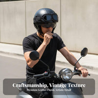 Retro Lightweight Vintage Design Half Helmet Removable Washable Liner Shielded Headwear for Men, Women, City Commuting