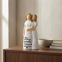 Faceless Design Hand-Painted Resin Figurine Glossy Finish Inspirational Figurine Statue Floral Details Couple Statue Tabletop