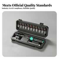 Hard Storage Case Mini Cycle Tightening Force Wrench 2.5-30 Nm 1/4 Inch Drive Tightening Force Wrench Set Knurled Grip Cycle Repair Kit Driver Bits