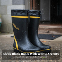 men's Wide Calf Rain Boots Easy on and off Extra Wide Waterproof Work Boots Breathable Lining Shielded Footwear for Farmers, Outdoor, Gardening, Farms