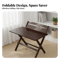 Space-Saving Adjustable Children's Desk Rounded Safety Corners Portable Student Desk Sturdy Construction Collapsible Bamboo Table Installation-without Cost for Children, Students, Small Areas, Dorm Room