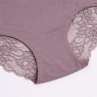 Underwear Women Seamless Lace Trim Knickers for Plus Size, Breathable with No Visible Panty Lines, for Gym and Running