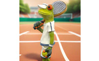 Tennis Frog Statue Whimsical Design Frog Statue Indoor & Outdoor Use for Patio, Desktop, Office