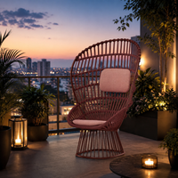 Outdoor Garden Chair, Synthetic Rattan, High Backrest, Lounge Chair, 105x82x152cm