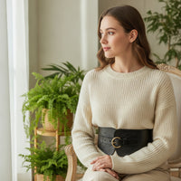 Chunky Wide Waist Belt Chic Wide Belt with Buckle Long-Lasting Waistband Secure for Dresses