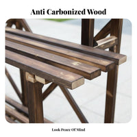 Solid Wood Construction 3-Tier Plant Stand Anti 3-Tier Slatted Stand Indoor & Outdoor Use Flower Pot Rack Floor-Standing for Gardeners, Apartment Dwellers, Homeowners, Living Room, Patio, Balcony, Porch