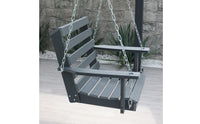 Double-Seat Swing Chair Dark Grey Swing Chair Metal Chains for Patio, Balcony