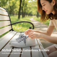 8 Pieces Cute Design Wide Ribbon Shoelaces Fashionable Wide Satin Shoelaces Soft and Silky Texture for Women, Girls, Casual Wear, Streetwear
