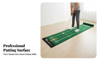 Non-Slip Base Golf Putting Mat Easy Storage Putter Training Mat Roll-up Design Putting Practice Carpet Alignment Guides for Golfers, Beginners, Office Workers, Home, Backyard, Garage, Balcony