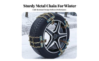 2 Pieces Anti-Skid Tire Chain Automatic Tightening Car Snow Chain Easy Installation Winter Driving Gear for Van Owners, Commuters, Icy Roads