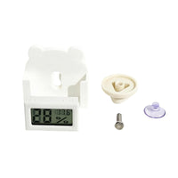 Suction Cup Mount Temperature Hygrometer Gauge LCD Display Temperature Humidity Meter Twin Reading Bear Thermometer for Herpetological Owners