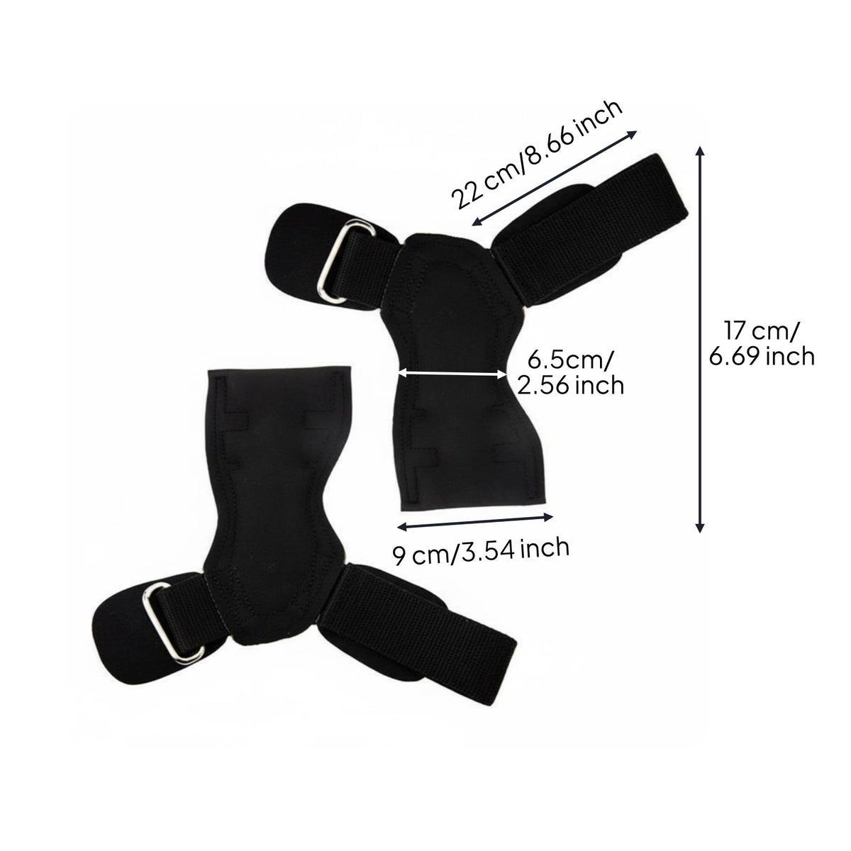 2 Pieces Rubber Palm Guards with Wrist Support Single Size Weightlifting Hand Grips Steel Buckle Deadlift Grip Pads for Deadlifts, Powerlifting