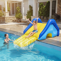 Inflatable Pool Slide Built-in Sprayers Kids Water Slide with Sprayer Molded Climbing Steps Outdoor Toy