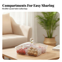 Serving Lidded Snack Tray Clear Plastic Tray Transparent
