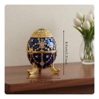 Enameled Egg Jewelry Box Collectible Jeweled Egg Trinket Box Handcrafted for Collectors