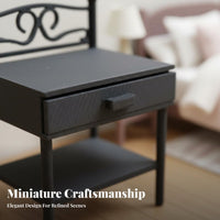 Dollhouse Bedside Table Realistic Design Miniature Nightstand High Detail Miniature Bedroom Furniture for Hobbyists, Kids, Dioramas, Room Boxes