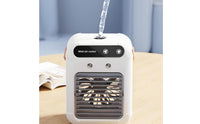 Compact White Mini Air Cooler Ventilated Mini Air Cooler Plastic Personal Cooling Fan Polished Finish for Table, Desk