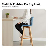 Footrest Included rotating Bar Stool with Backrest Stable Base Counter Chair Modern Design Seating Furniture Easy to Clean for Homeowners, Guests, Business Owners, Cafe, Front Desk, Bistro, Kitchen Island
