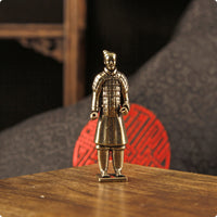 Lustrous Finish Terracotta Warrior Figurine Souvenir-Style Brass Warrior Figurine Compact Terracotta Soldier Ornament Detailed