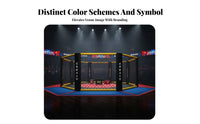 MMA Eight-Sided Cage Padded Features Competition Stage High-Quality Metal Frame Dynamic Kickboxing Arena for Fighters, Gyms, Fighting Associations