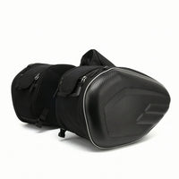 Expandable Motorcycle Saddlebags Keeps Shape Saddlebags with Carbon Fiber Pattern Structured Saddlebag Universal for Commuting
