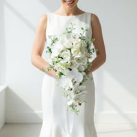 Lifelike Waterfall Wedding Floral Arrangement Realistic Look Cascading Bridal Floral Arrangement Photo-Ready for Bride