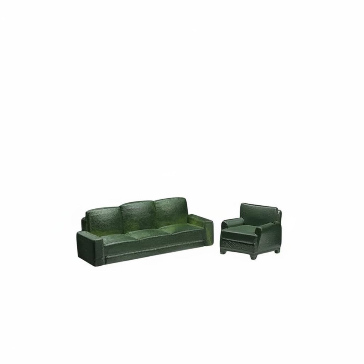 2 Pieces 1:64 Scale Sofa Glossy Miniature Sofa with Armrests Realistic Diorama Couch for Dioramas