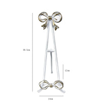 French Vintage Bow Plate Stand Matte Metal Tabletop Holder Kitchen Recipe Stand Sideboard Fireplace Decor